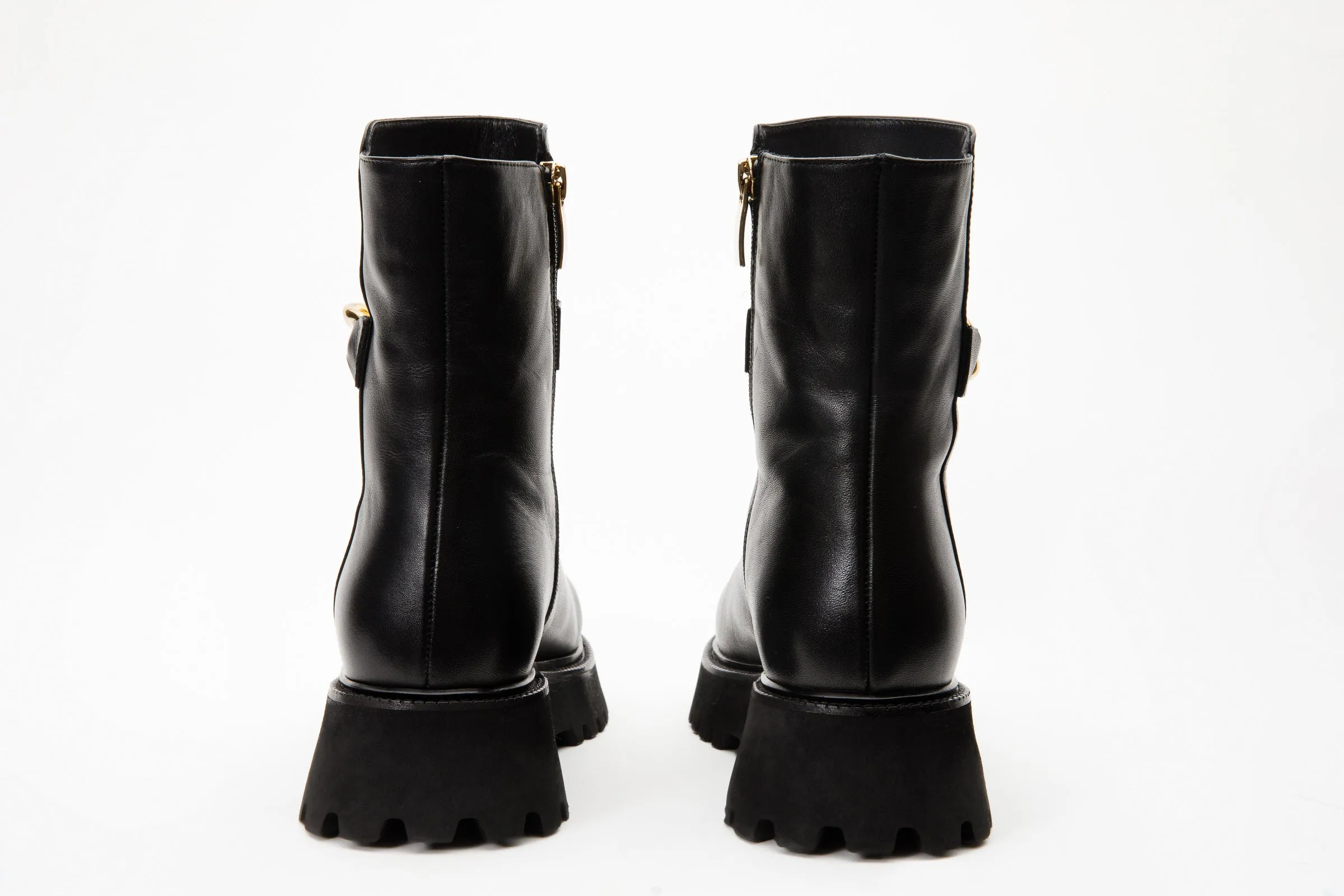 The Nassau Black Leather Ankle Women Boot