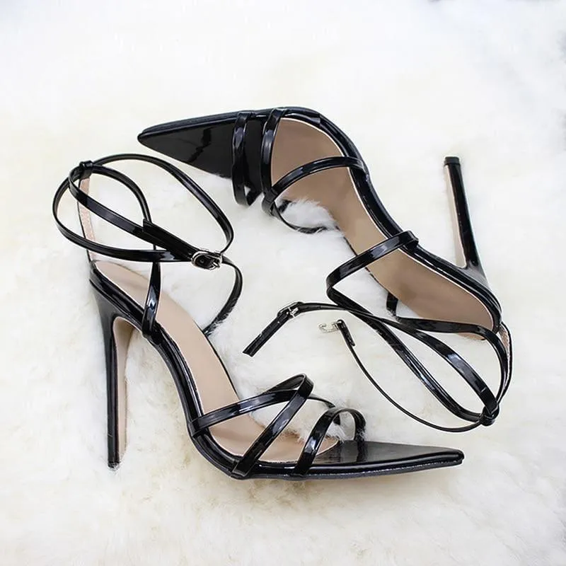 Thin Heels Pumps Ankle Cross Strap Sandals