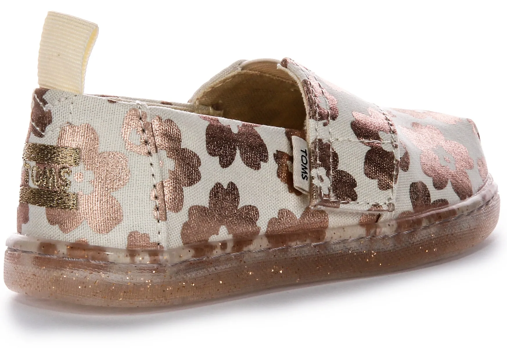 Toms Tiny Alpargata In Gold Flower For Toddler