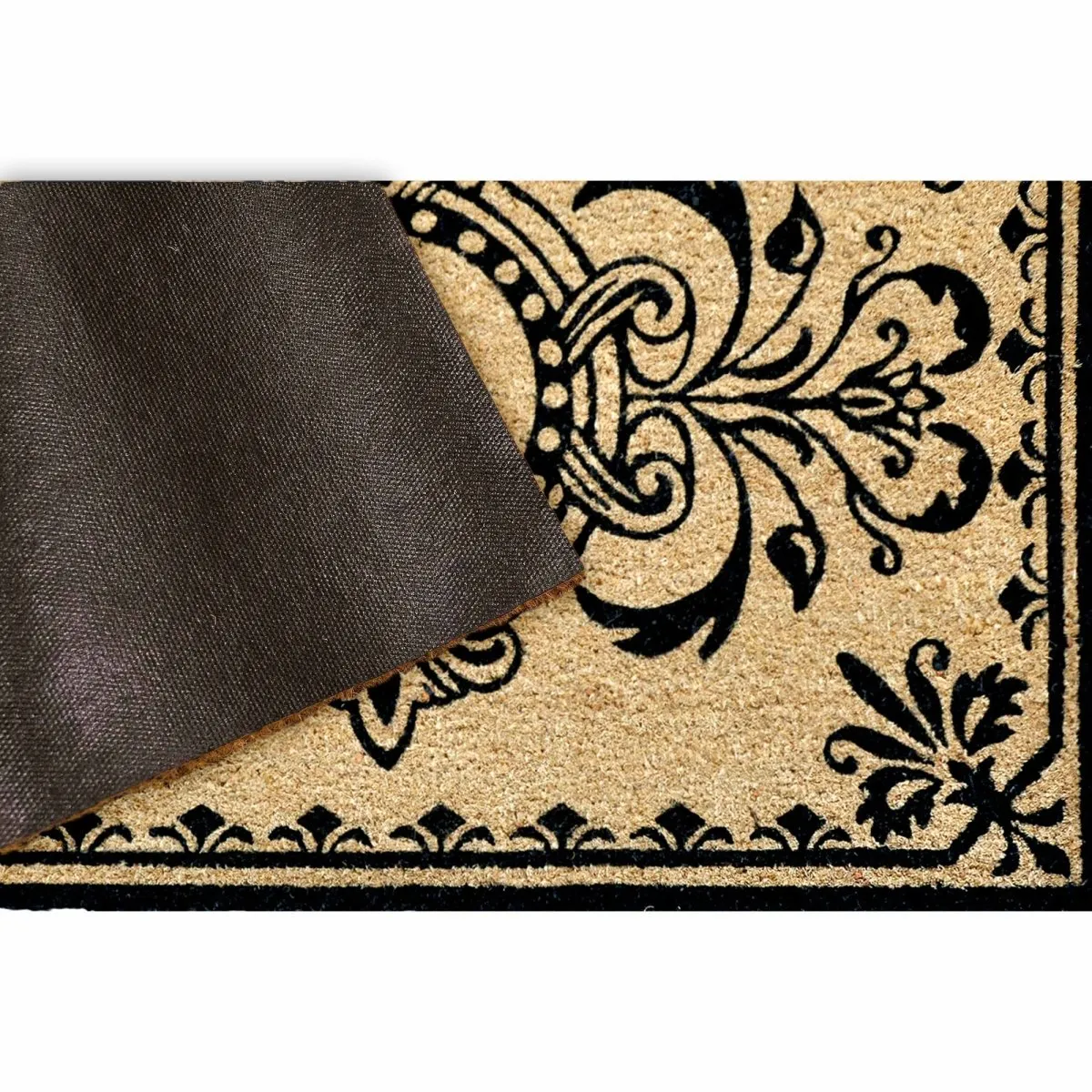 Trans-Ocean DWELL Outdoor Machine Made Coir Outdoor Mat  - Black S