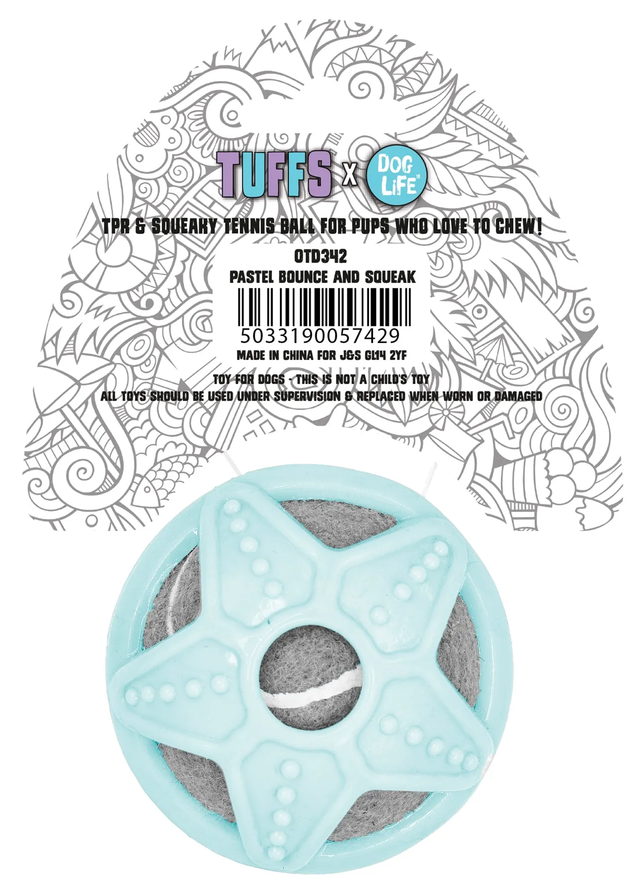 Tuffs x Dog Life Bounce & Squeak Dog Toy