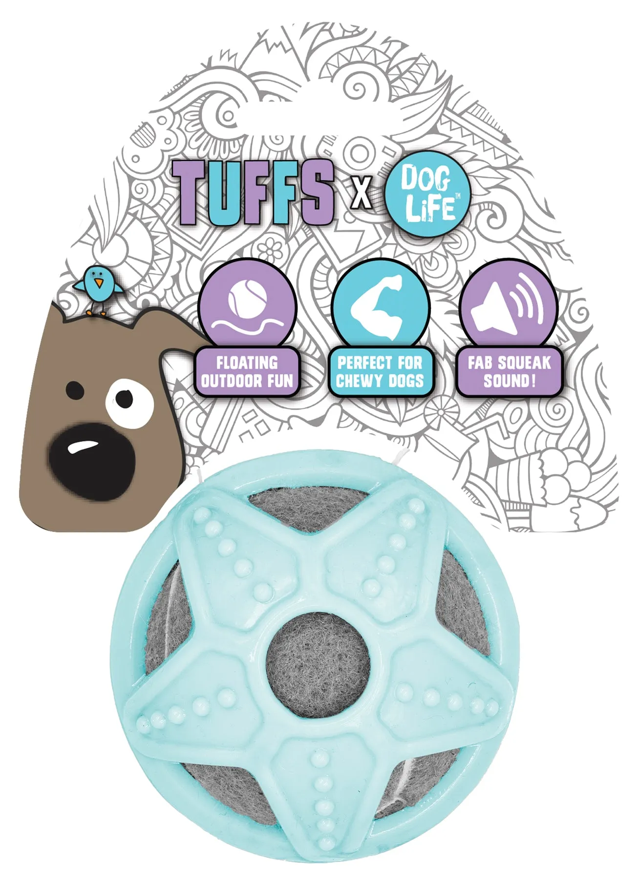 Tuffs x Dog Life Bounce & Squeak Dog Toy