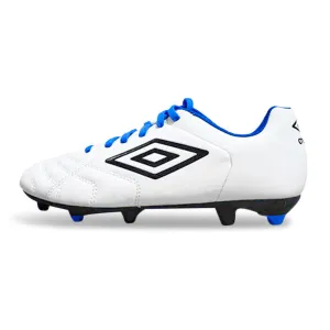 Umbro Jr. Classic XI FG Soccer Cleats (White/Electric Blue)