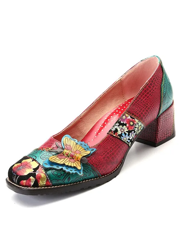 Unique Hand-Painted Butterfly Fashion Vintage Shoes