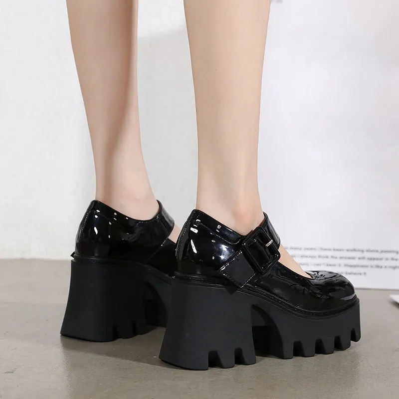 Vintage Vibes School Girl Chunky Heels Fashion Shoes