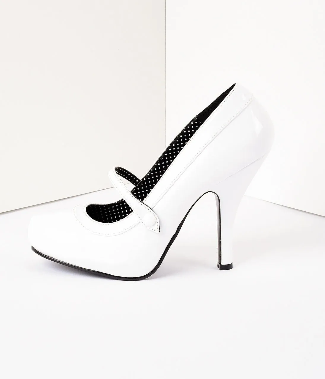 White Patent Leather Cutie Pie Pumps