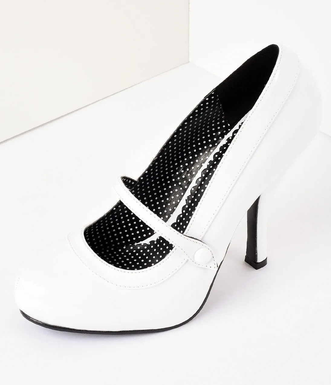 White Patent Leather Cutie Pie Pumps