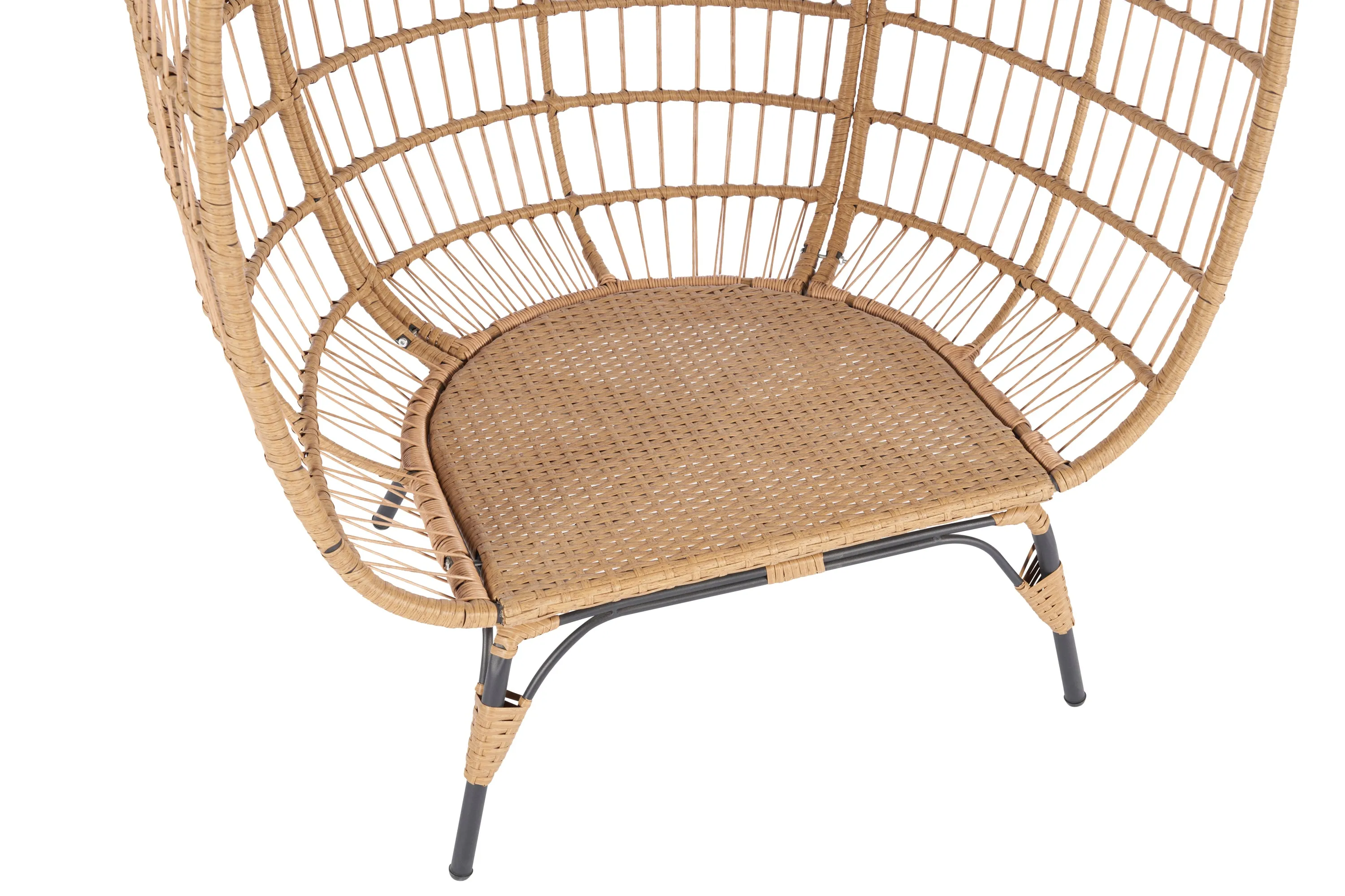 Wicker Egg Chair, Oversized Indoor Outdoor Lounger - Beige