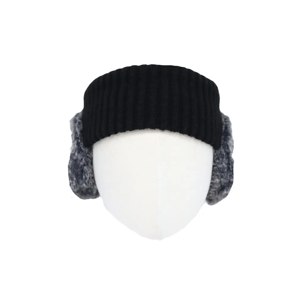 Winter Ear Warmer Sun Visor Ribbed Knitted Hat Headband Earflap Cap JDY1486