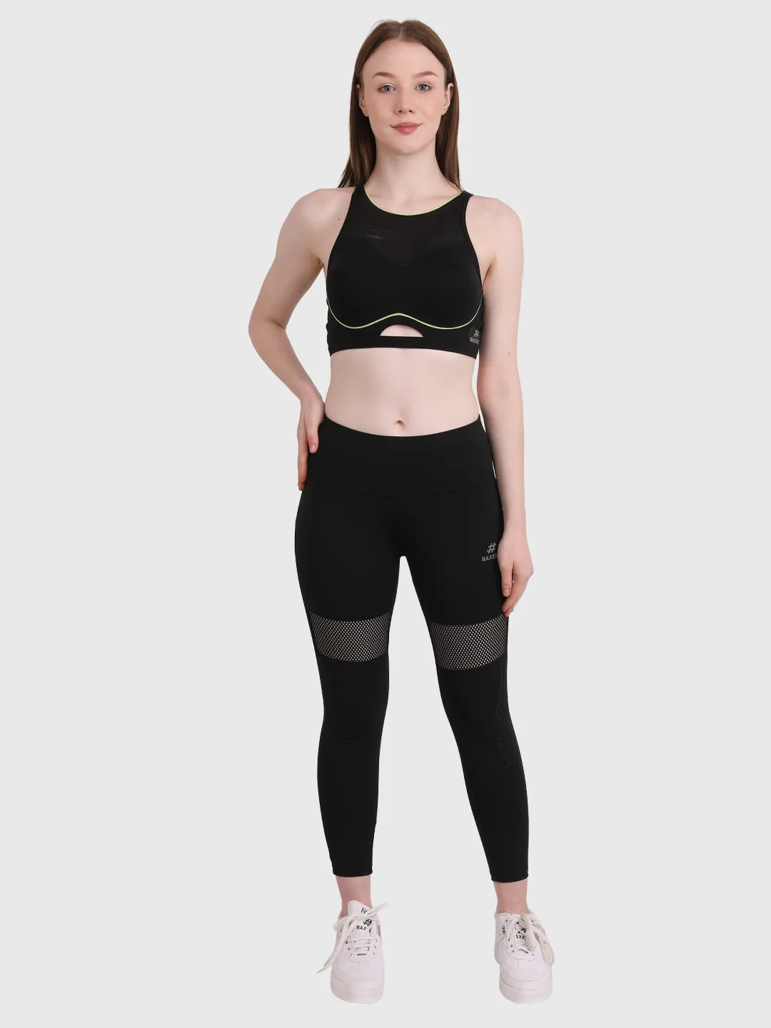 Women Mid-Rise Mesh Leggings