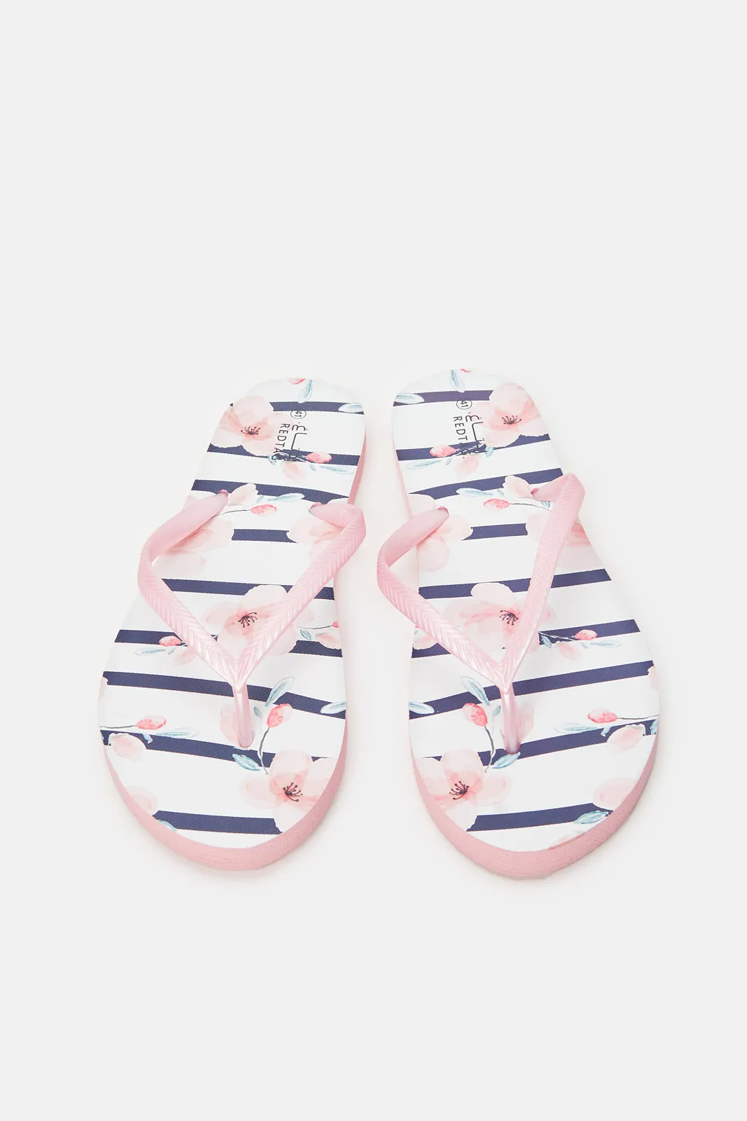 Women Pink Striped Flip Flop