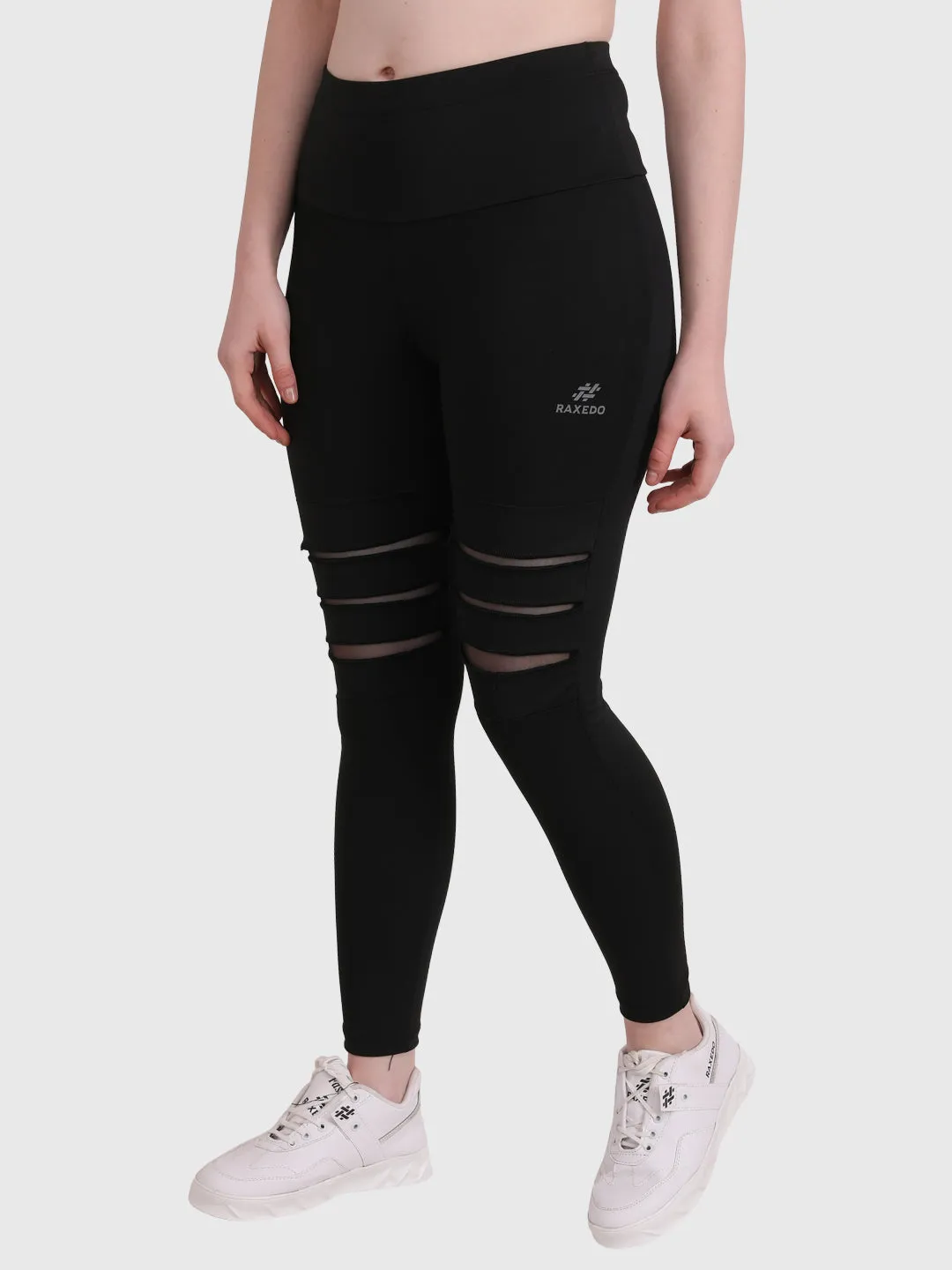 Women Ripped Jeggings or Leggings - Mid Waisted