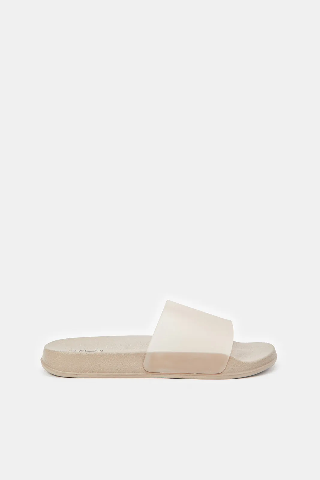 Women Taupe Vinyl Slide