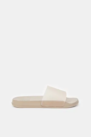 Women Taupe Vinyl Slide