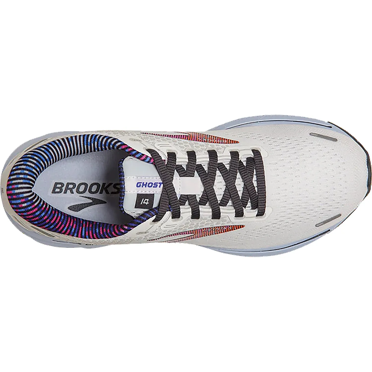 Women's Brooks Ghost 14 White/Heather/Ebony Mesh