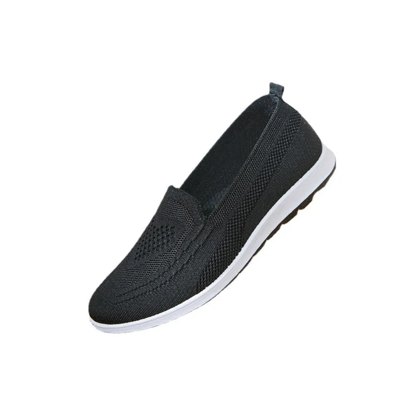 Women's Low-heeled Soft Bottom Breathable Low-cut Flying Canvas Shoes