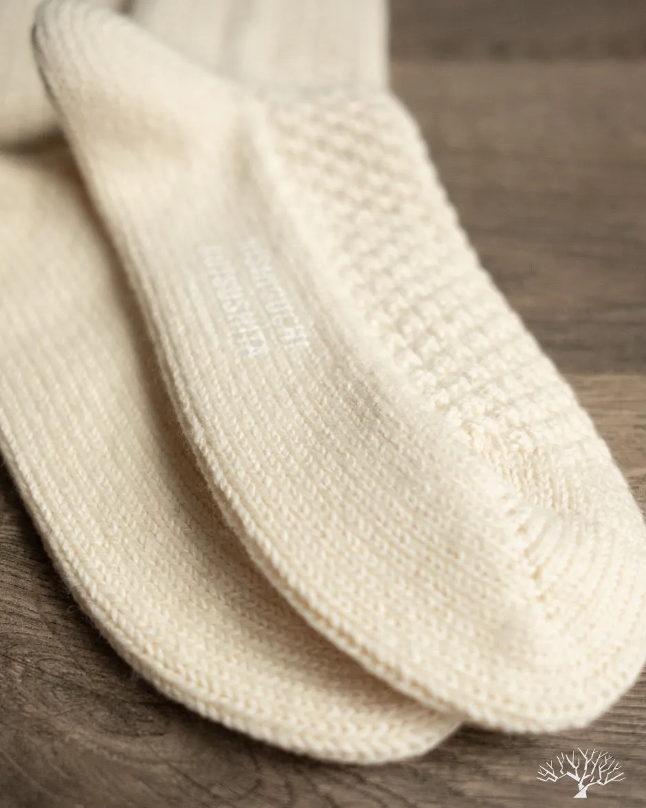 Wool Cotton Boot Socks - Ivory