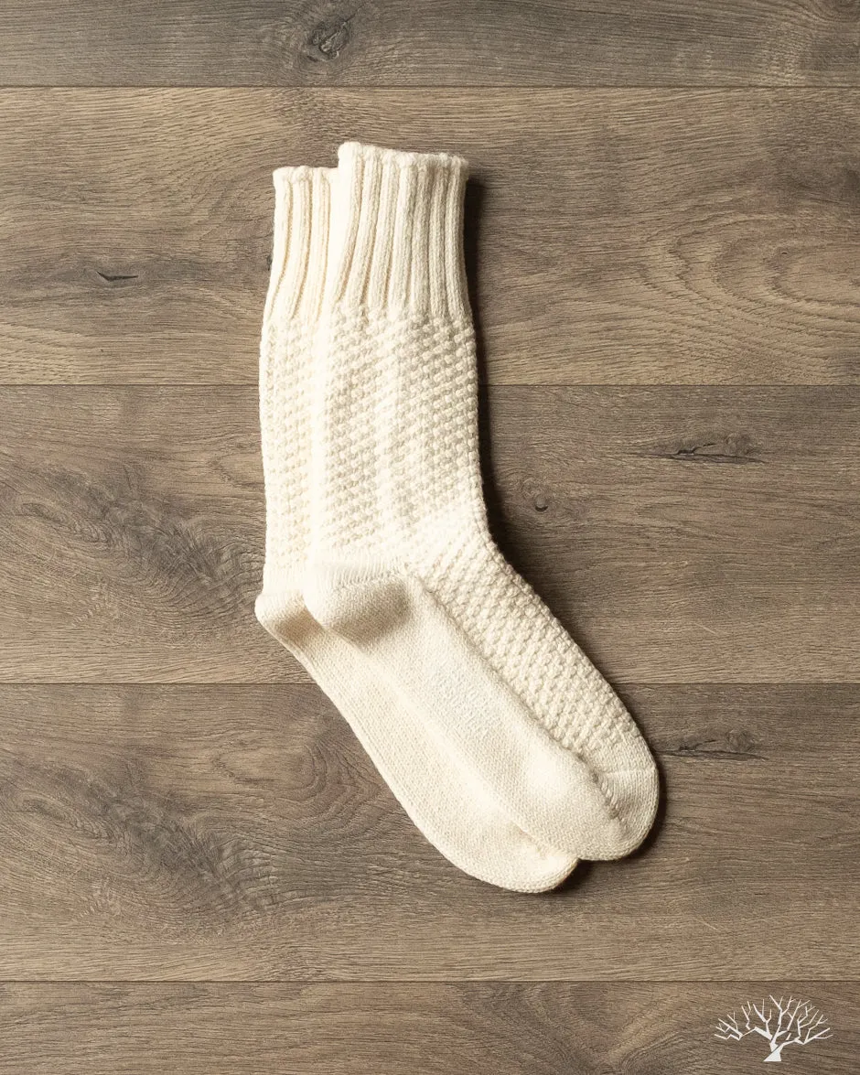 Wool Cotton Boot Socks - Ivory