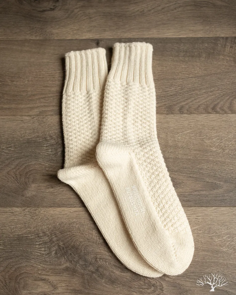 Wool Cotton Boot Socks - Ivory