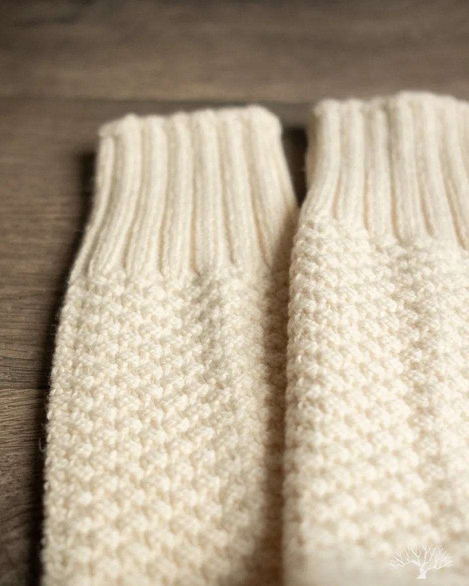 Wool Cotton Boot Socks - Ivory